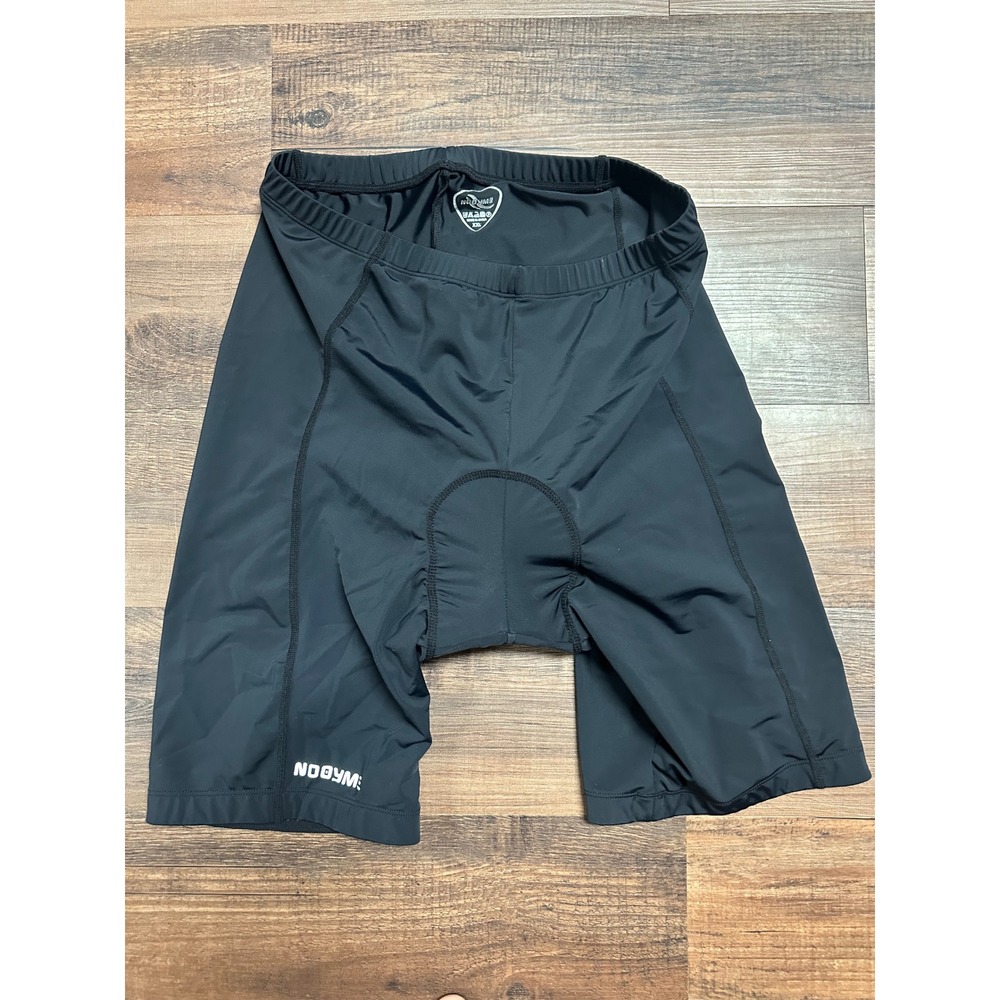 Nooyme Mens Padded Cycling Shorts Black Reflective‎ Bike Chamois Size XXL